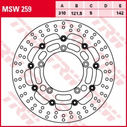 MSW259 - disc de frana standard TRW - fata