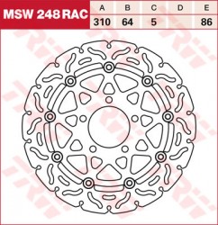 MSW248 RAC - disc de frana racing TRW - fata