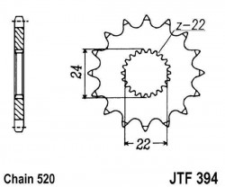 JTF394 - pinion de atac 520 JT Sprockets - 17 dinti