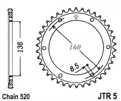JTR5 - pinion otel JT Sprokets 520 - 47 dinti