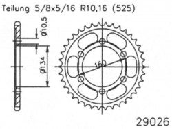 50-29026-42 - foaie otel Esjot 525 - 42 dinti