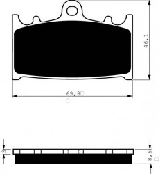 032AD - placute de frana organice Goldfren - fata