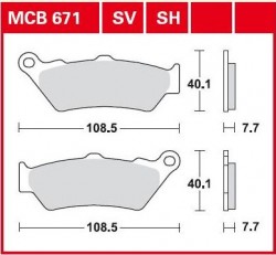 MCB671 SV - placute de frana sinterizate Lucas TRW - fata