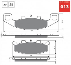 013S3 - placute de frana sinterizate Goldfren - fata