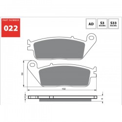 022S3 - placute de frana sinterizate Goldfren - fata