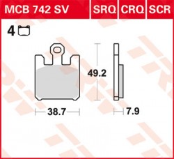 MCB742 SCR - placute de frana racing-anduranta TRW - fata