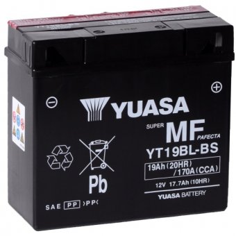 YT19BL-BS - Baterie moto Yuasa AGM 12V 19Ah