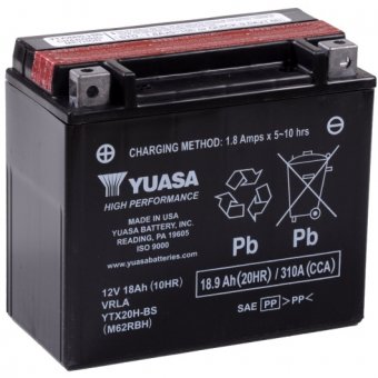 YTX20H-BS - acumulator moto Yuasa 12V 18Ah