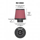Filtru de aer conic K&N RU-4960