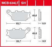 MCB634 SH - placute de frana sinter TRW - spate